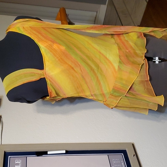 Silk Top in Citrus Colors, Sz M - Picture 13 of 16